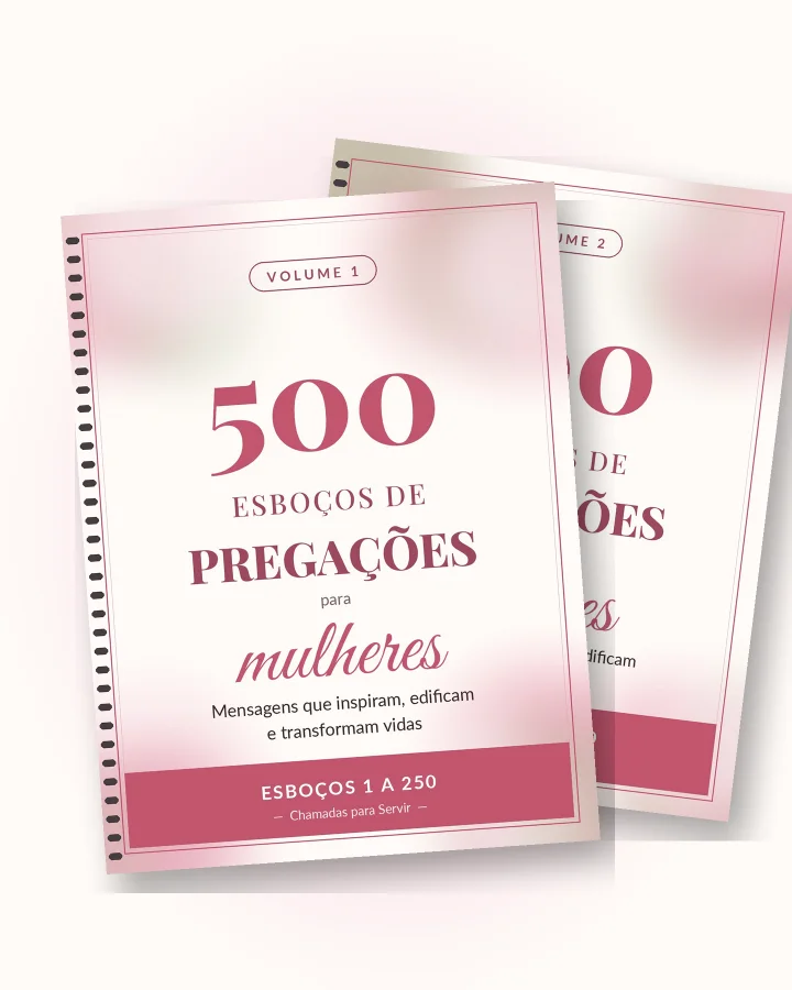 Caderno 500 Esboços de Pregações para Mulheres sobre uma mesa no jardim
